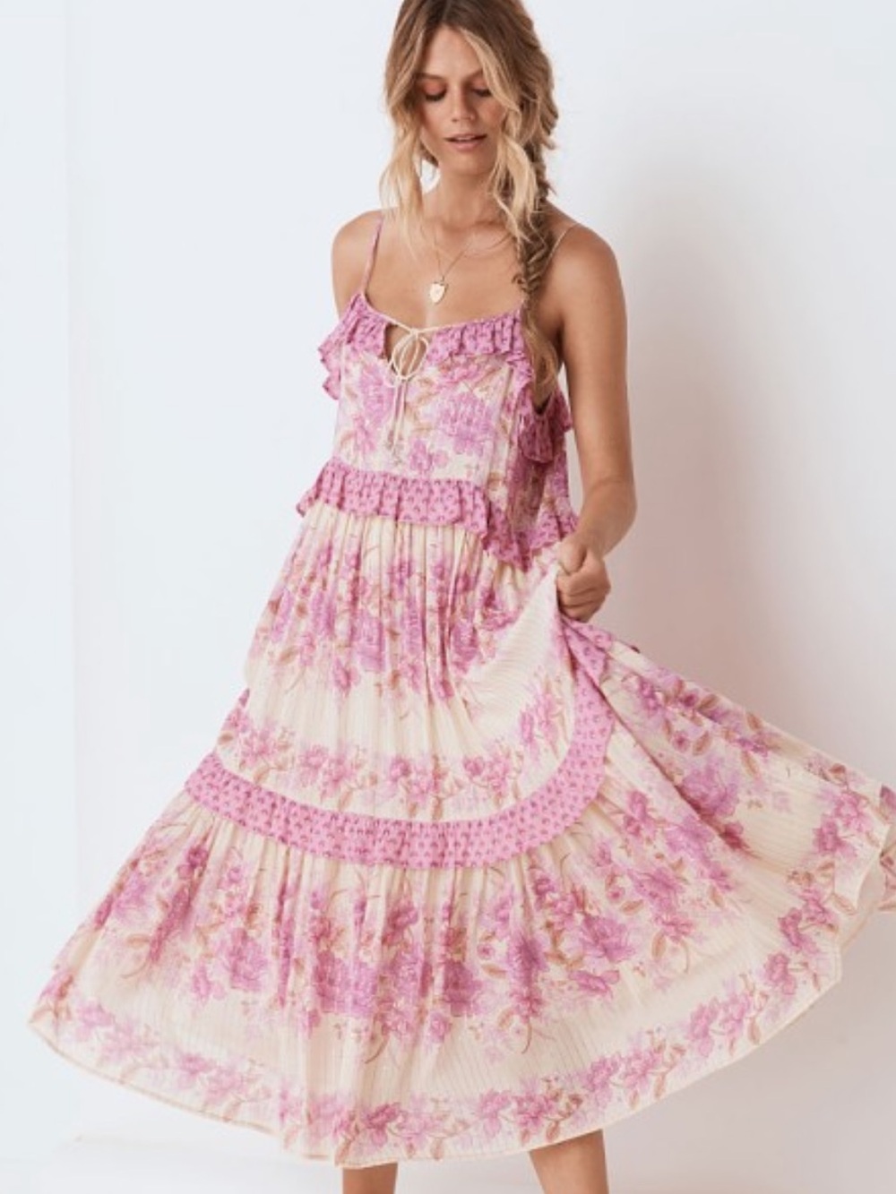 RARE Spell Coco Lei Strappy Gown - Lilac - Size M - NWOT
